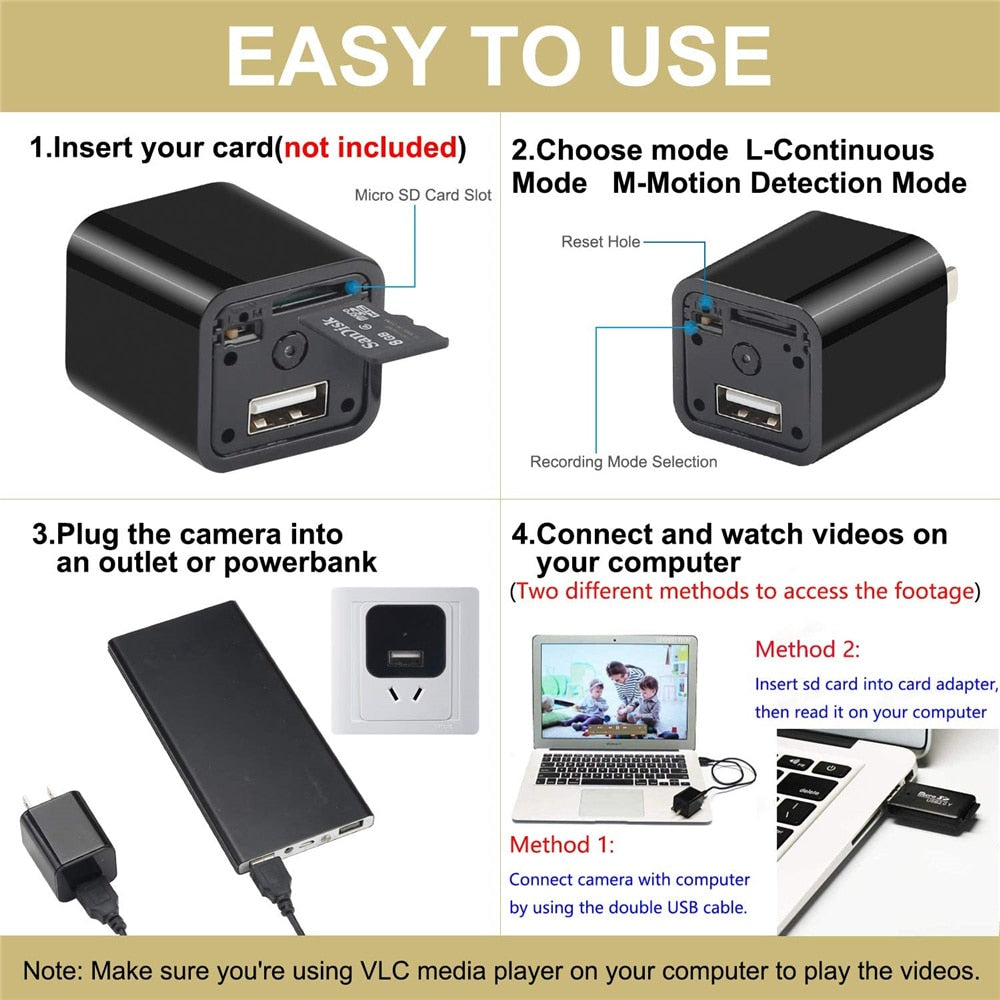 Smart USB Charger Security Camera