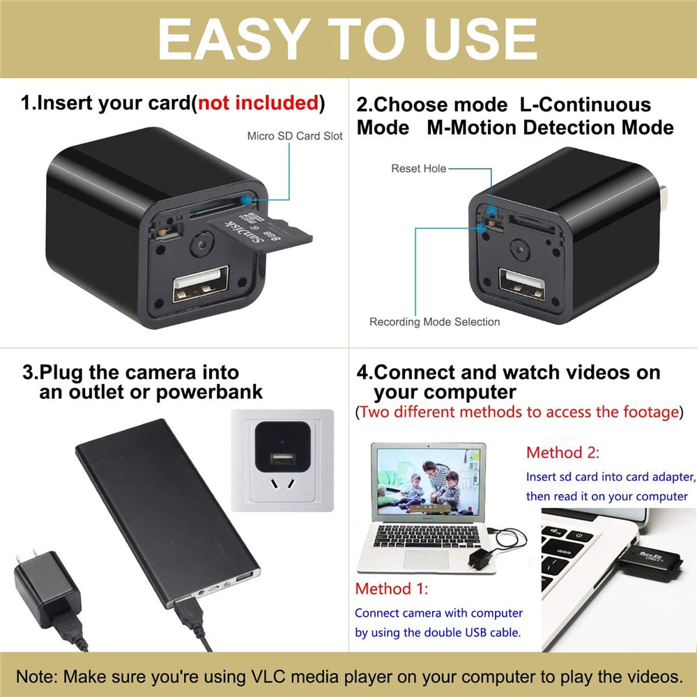 Usb Powered Security Camera Smart USB Charger Security Camera – Weekend Cheers