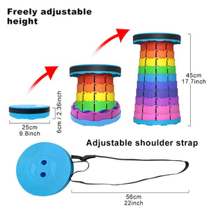 Rainbow Folding Retractable Stool