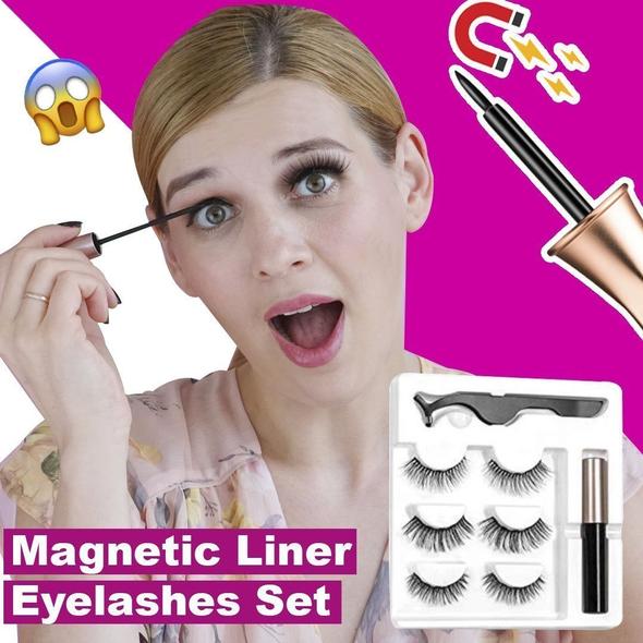 3D Magnetic False Eyelash & Eyeliner Set (3 Pairs)