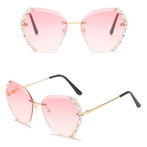 Diamond Rimless Gradient Sunglasses