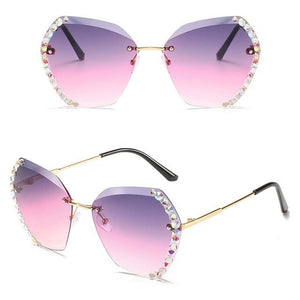 Diamond Rimless Gradient Sunglasses